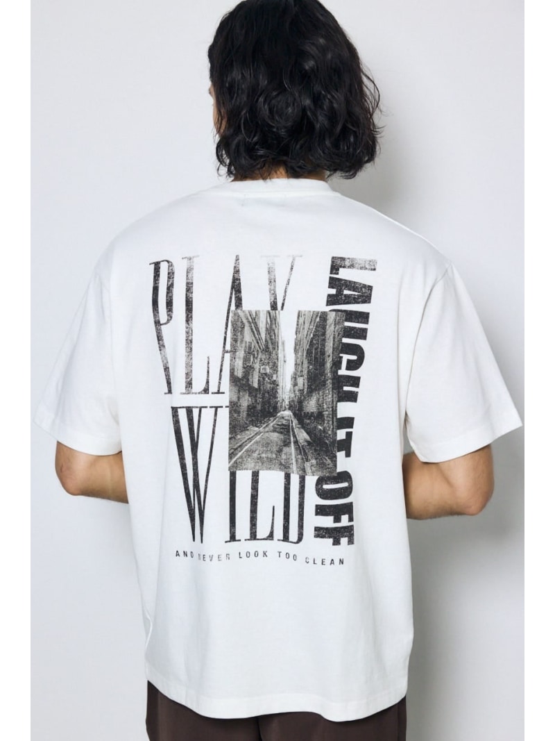 バーティカルグラフィックTシャツ AZUL BY MOUSSY アズールバイマウジー トップス カットソー・Tシャツ ブラック グレー ホワイト【送料無料】[Rakuten Fashion]