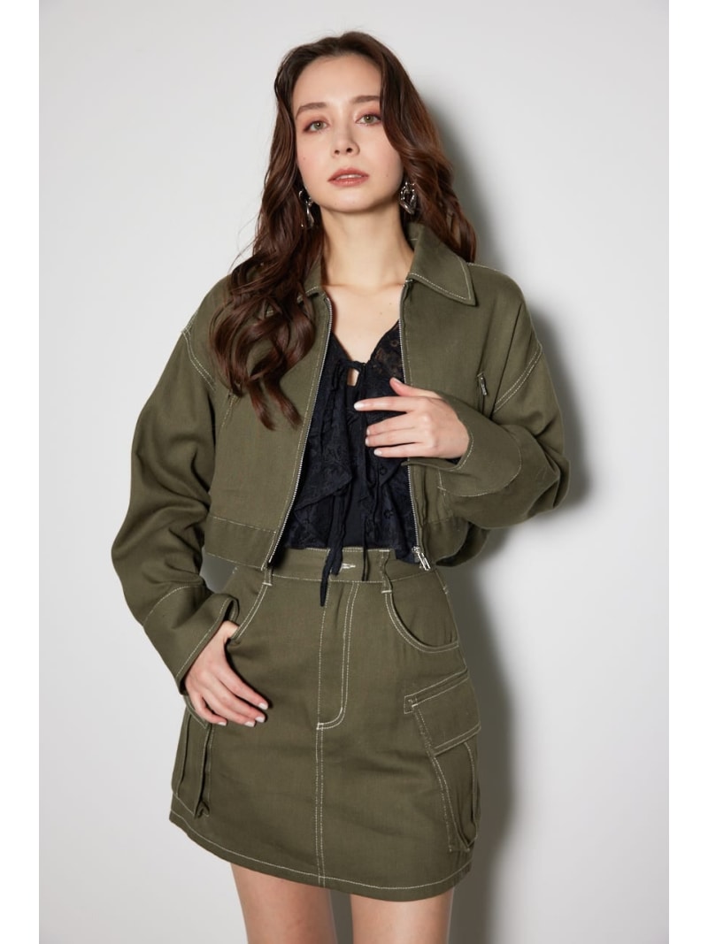 樂天商城 - 【SALE／60%OFF】ステンカラーZIPジャケット rienda リエンダ ジャケット・アウター その他のジャケット・アウター カーキグリーン【RBA_E】【送料無料】[Rakuten Fashion]