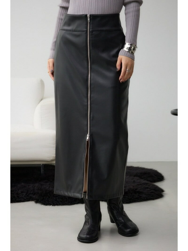【SALE／50%OFF】フェイクレザーZIPタイトスカート AZUL BY MOUSSY アズールバイマウジー スカート ロング・マキシスカート ホワイト ブラック【RBA_E】[Rakuten Fashion]のサムネイル