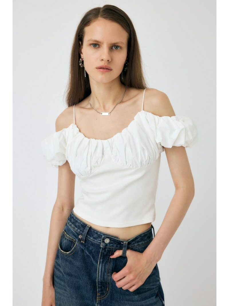 【SALE／30%OFF】VOLUME SLEEVE DOCKING トップス MOUSSY マウジー トップス カットソー・Tシャツ グレー ホワイト オレンジ ブラック【RBA_E】【送料無料】[Rakuten Fashion]のサムネイル