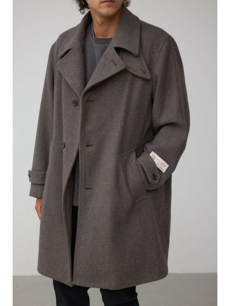 ウール混ステンカラーコート AZUL BY MOUSSY アズールバイマウジー ジャケット・アウター その他のジャケット・アウター ブラウン ネイビー グレー【...