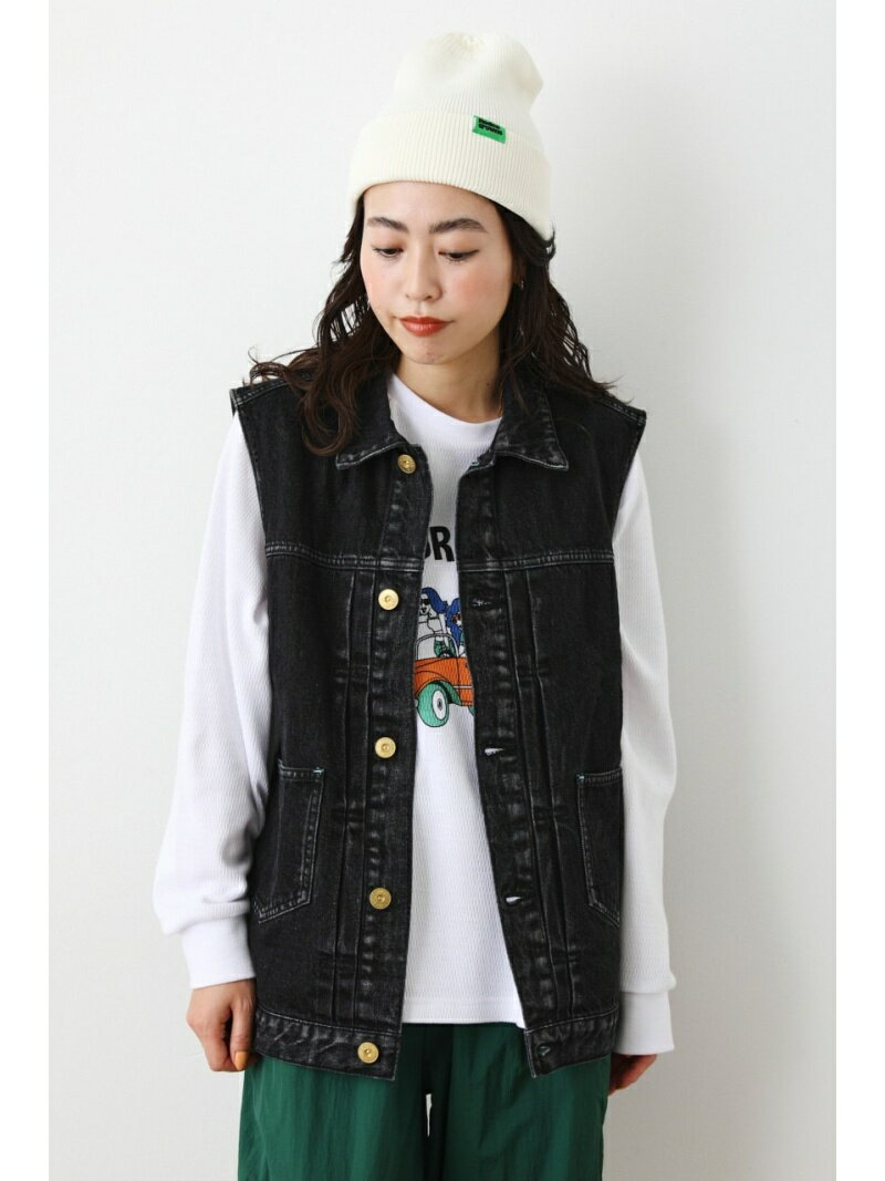 ロデオ クラウンズワイドボウル アウター レディース 【SALE／60%OFF】VINTAGE LIKE DENIM ベスト RODEO CROWNS WIDE BOWL ロデオクラウンズワイドボウル ジャケット・アウター その他のジャケット・アウター ブラック ブルー【RBA_E】[Rakuten Fashion]