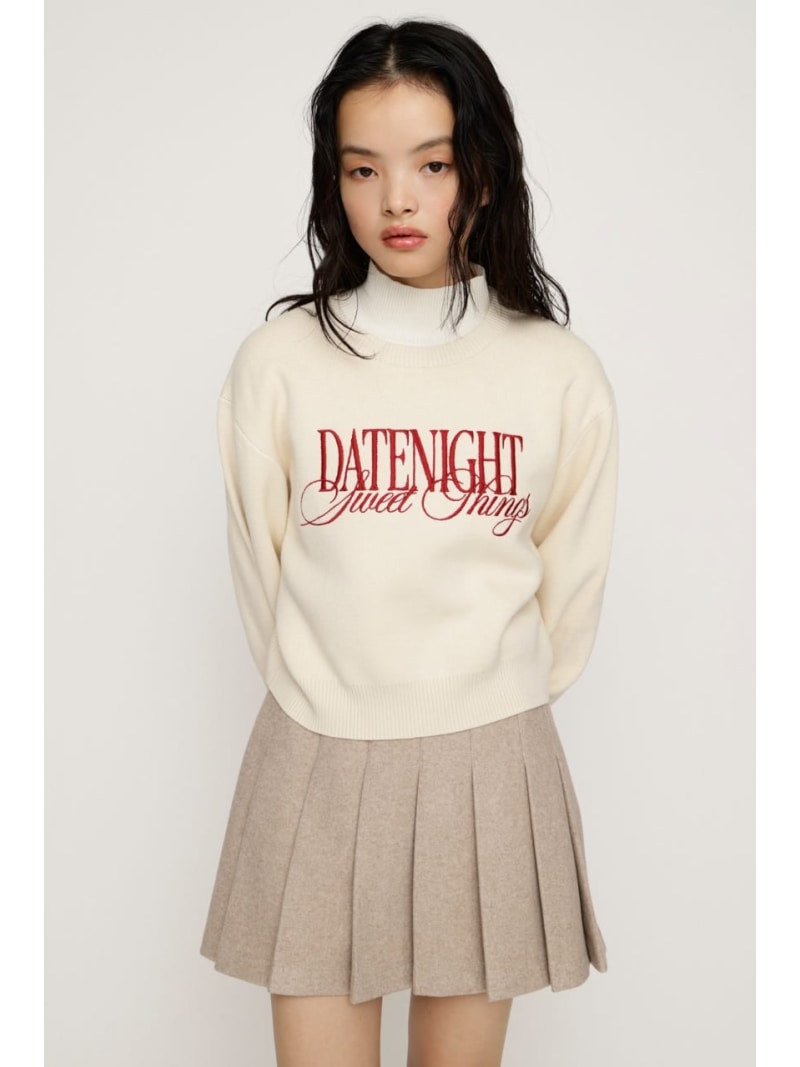 FRONT LOGO KNIT トップス SLY スライ トップス ニット レッド ネイビー グレー【送料無料】[Rakuten Fashion]