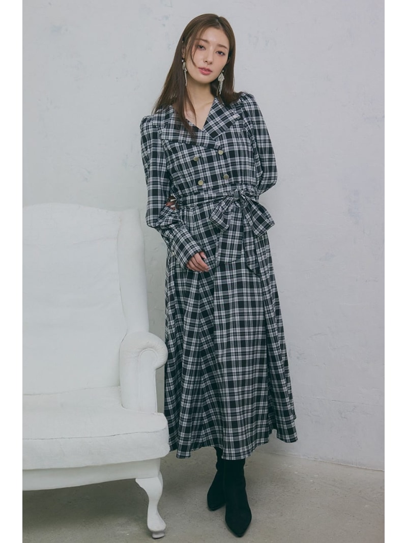 【POLO BCS】オープンカラーフレアワンピース rienda リエンダ ワンピース・ドレス ワンピース ブラック ブラウン【送料無料】[Rakuten Fashion]