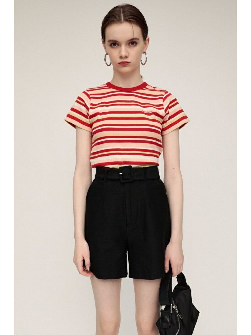 【SALE／50%OFF】MULTI BORDER LITTLE LOGO Tシャツ SLY スライ トップス カットソー・Tシャツ レッド ネイビー【RBA_E】[Rakuten Fashion]のサムネイル