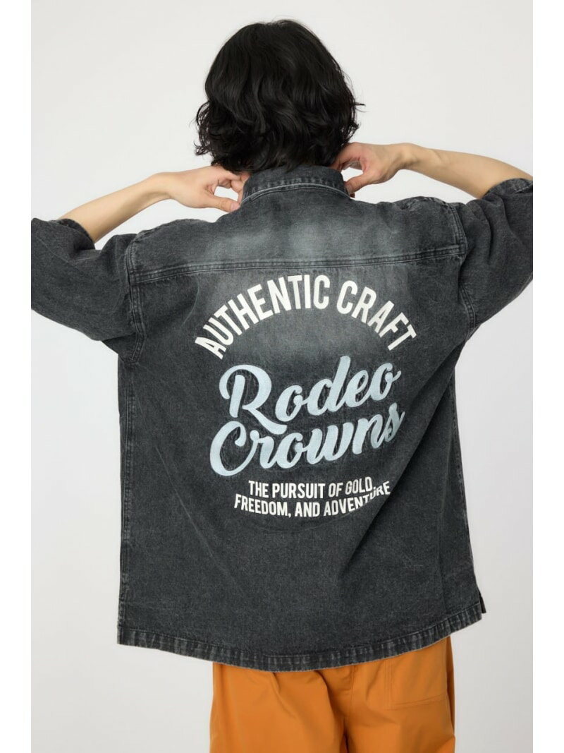 Rakuten - 【SALE／50%OFF】バックロゴフードデニムシャツ RODEO CROWNS WIDE BOWL ロデオクラウンズワイドボウル トップス シャツ・ブラウス ブラック【RBA_E】[Rakuten Fashion]