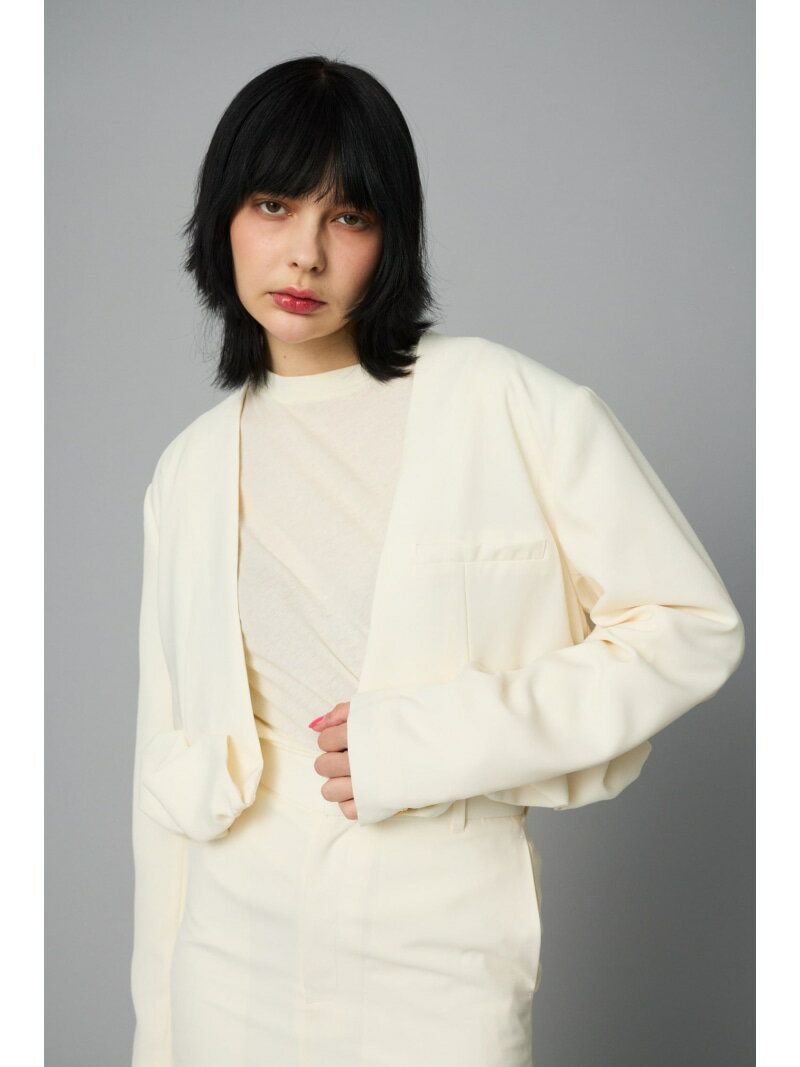 Rakuten - 【SALE／30%OFF】No collor jacket HeRIN.CYE ヘリンドットサイ ジャケット・アウター その他のジャケット・アウター ホワイト ブラック グレー【RBA_E】【送料無料】[Rakuten Fashion]