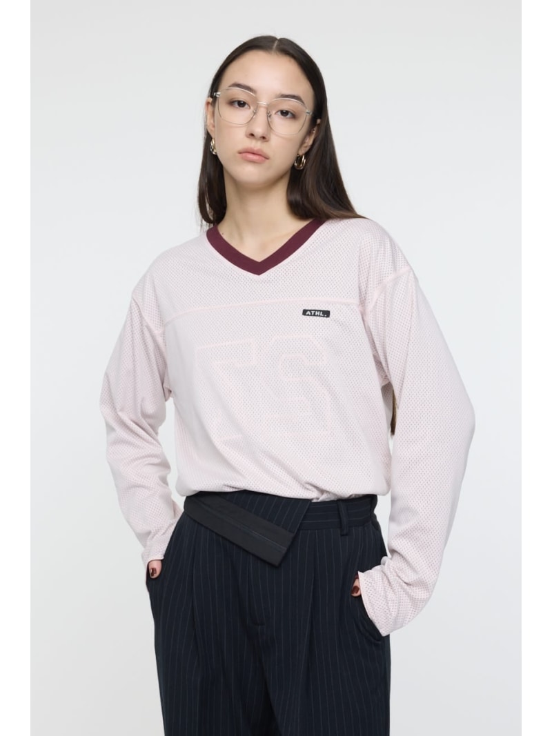 REVERSIBLE MESH L/S TSJ MOUSSY マウジー トップス カットソー・Tシャツ グレー ピンク【送料無料】[Rakuten Fashion]のサムネイル