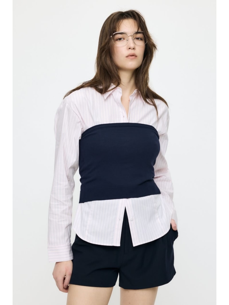 Rakuten - 【SALE／40%OFF】OVER SHOULDER FIT シャツ MOUSSY マウジー トップス シャツ・ブラウス ピンク【RBA_E】【送料無料】[Rakuten Fashion]