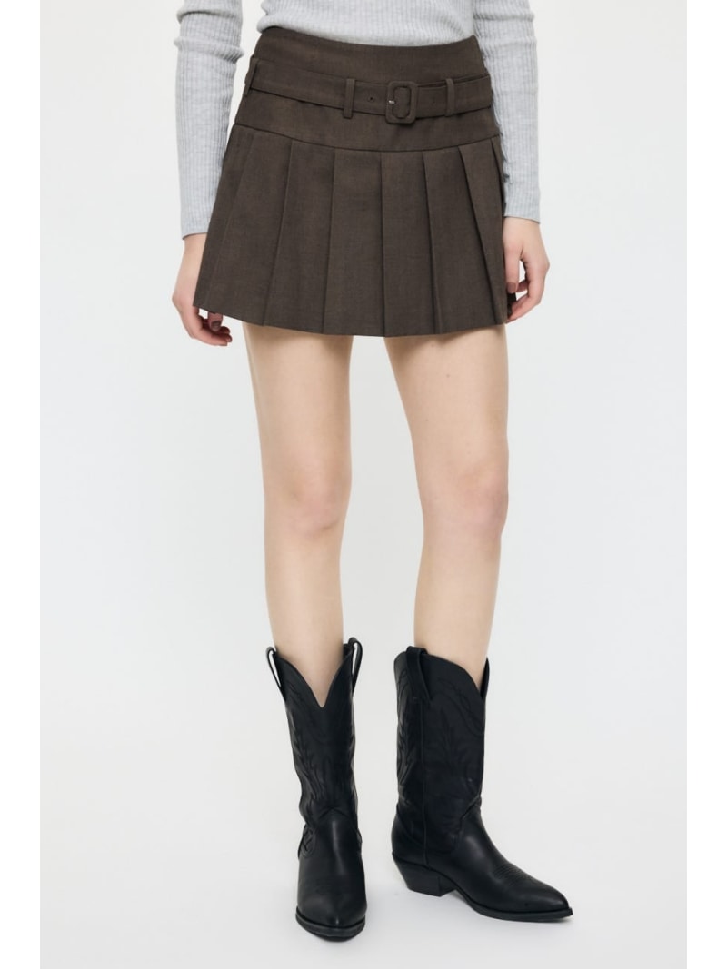 樂天商城 - LOW SLUNG PLEATED MINI スカート MOUSSY マウジー スカート ミニスカート ブラウン グレー【送料無料】[Rakuten Fashion]
