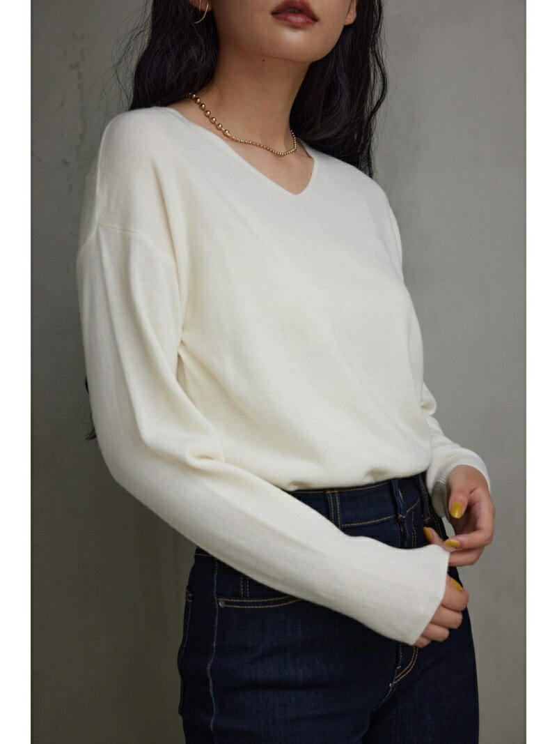 【SALE／50%OFF】ヌーディー2WAYVネックニットトップス AZUL BY MOUSSY アズールバイマウジー トップス ニット ホワイト ブラック ブルー グレー【RBA_E】[Rakuten Fashion]のサムネイル