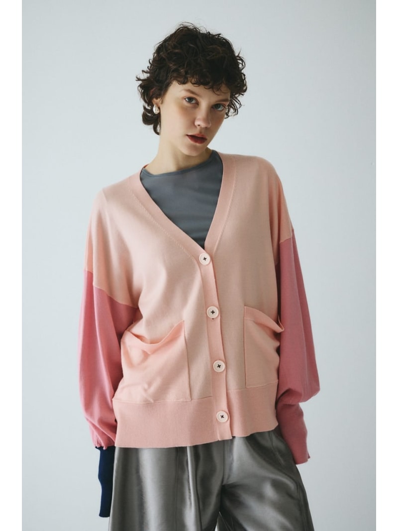 Rakuten - 【SALE／10%OFF】Bicolor knit cardigan HeRIN.CYE ヘリンドットサイ トップス カーディガン グレー ピンク ネイビー【RBA_E】【送料無料】[Rakuten Fashion]