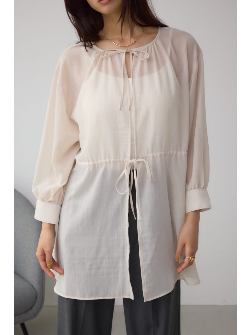 Rakuten - 【SALE／50%OFF】前後2WAY5分袖前リボンブラウス AZUL BY MOUSSY アズールバイマウジー トップス シャツ・ブラウス ブラック ブラウン【RBA_E】[Rakuten Fashion]