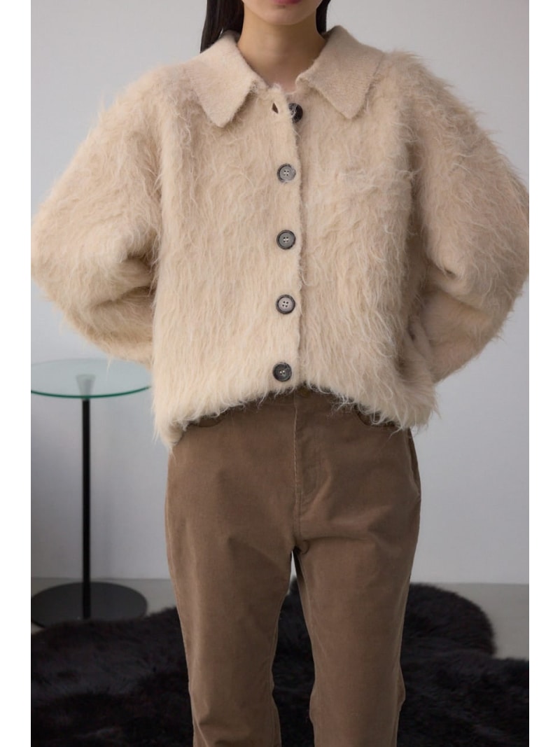 【SALE／30%OFF】シャギー襟付きニッ