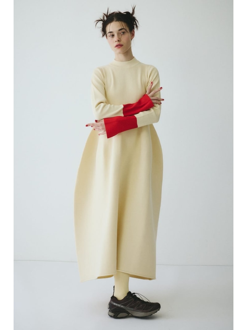 Bi color knit dress HeRIN.CYE ヘリンドットサイ ワンピース・ドレス ワンピース ホワイト【送料無料】[Rakuten Fashion]
