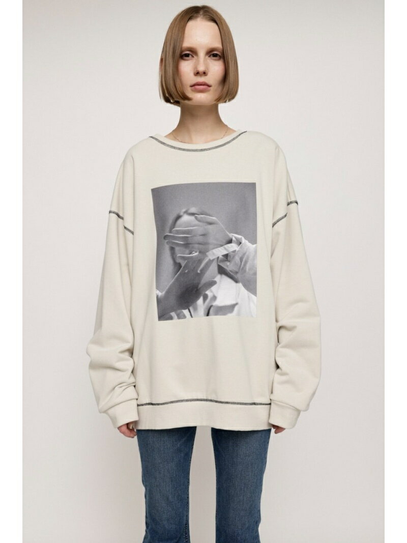 【SALE／20%OFF】2WAY STITCH PHOTO スウェット SLY スライ トップス カットソー・Tシャツ ホワイト ブラック【RBA_E】【送料無料】[Rakuten Fashion]