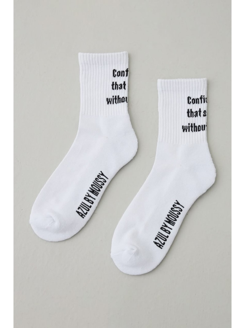 メッセージミドルソックス AZUL BY MOUSSY アズールバイマウジー 靴下・レッグウェア その他の靴下・レ..