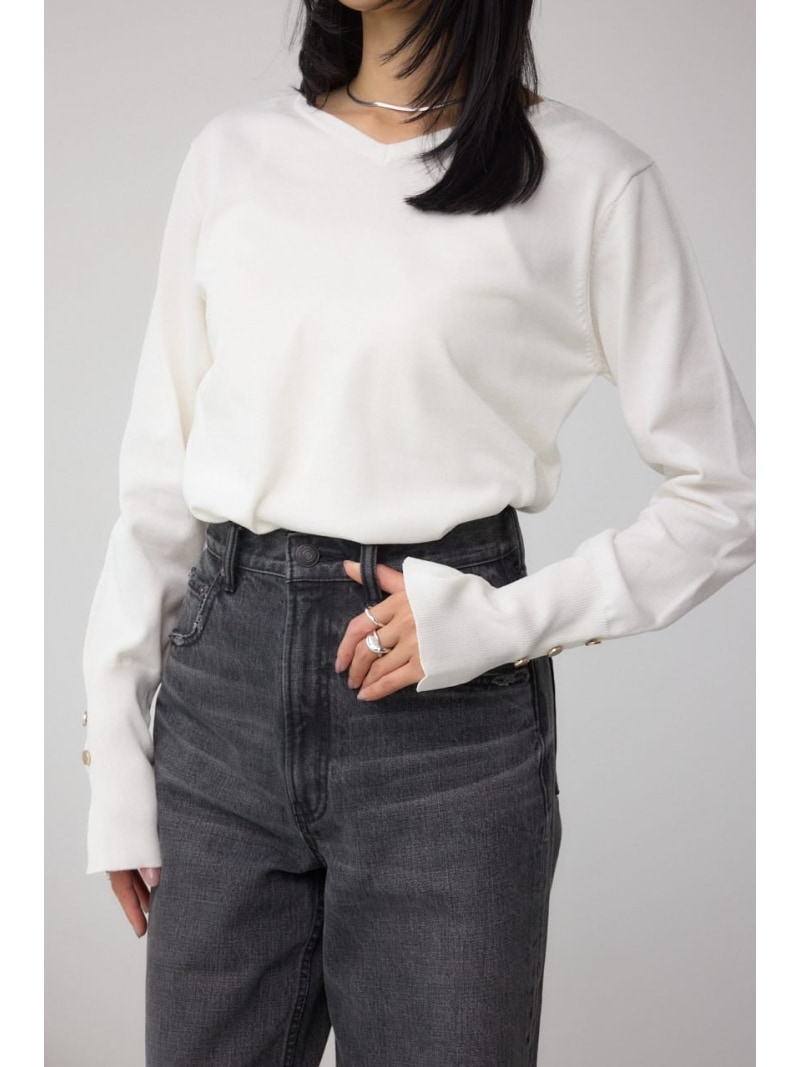 【SALE／20%OFF】格上げ 2WAYボタンデザインニット AZUL BY MOUSSY アズールバイマウジー トップス ニット ブラック ホワイト レッド グレー【RBA_E】[Rakuten Fashion]