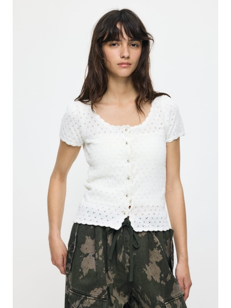 EYELET BUTTON UP トップス MOUSSY マウジ�