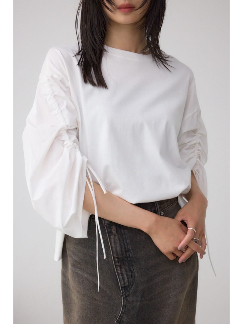 【SALE／50%OFF】ギャザースリーブカ