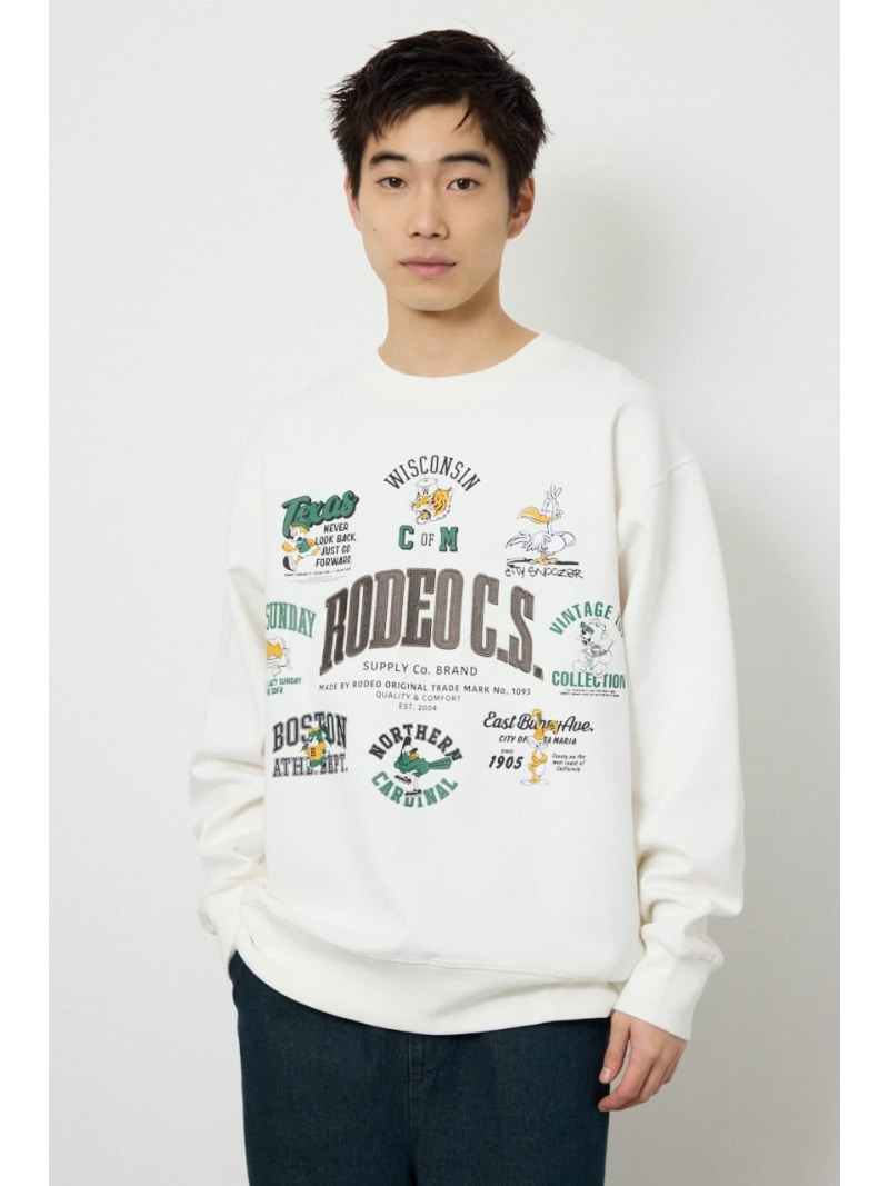 Rakuten - 【SALE／20%OFF】Peeps スウェット RODEO CROWNS WIDE BOWL ロデオクラウンズワイドボウル トップス スウェット・トレーナー ホワイト ブラック【RBA_E】【送料無料】[Rakuten Fashion]