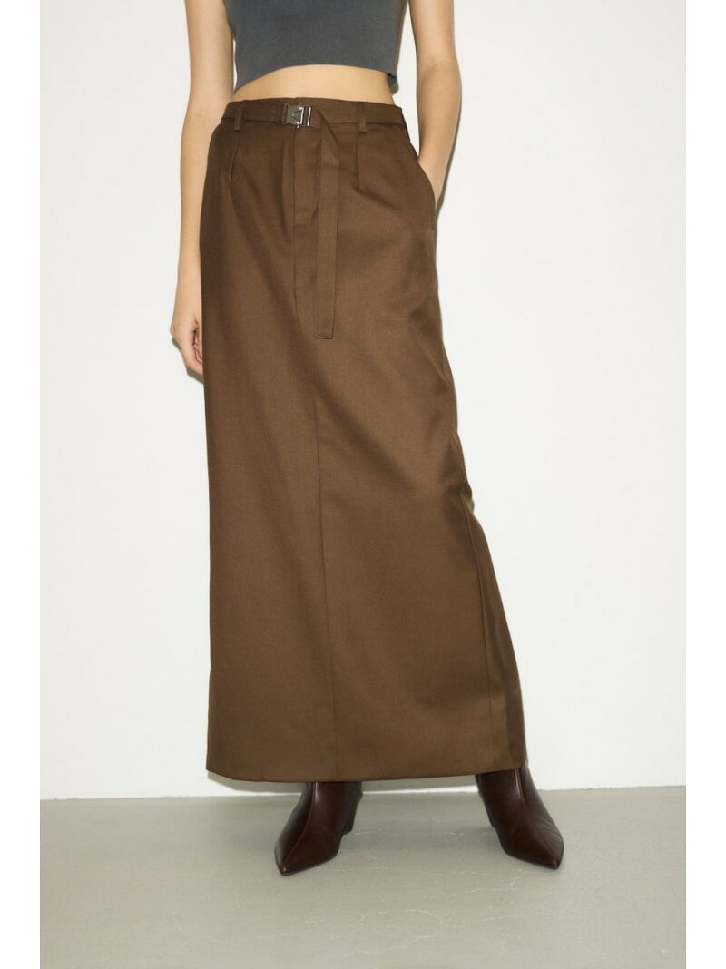 Rakuten - 【SALE／50%OFF】【THROW】MANNISH BELTED I LINE ロングスカート SLY スライ スカート ロング・マキシスカート グレー ブラウン【RBA_E】【送料無料】[Rakuten Fashion]