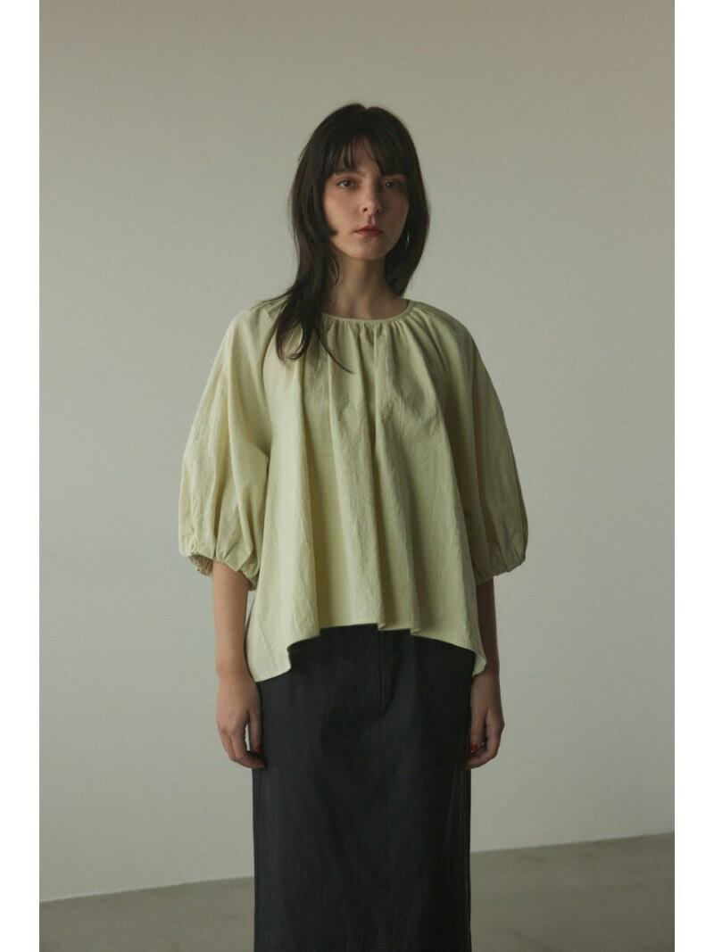 back open gather blouse BLACK BY MOUSSY ブラ