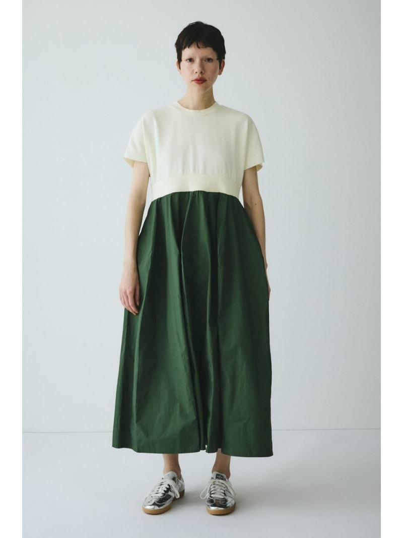 Back slit long dress HeRIN.CYE ヘリンドットサイ ワンピース・ドレス ワンピース ブラック ホワイト【送料無料】[Rakuten Fashion]
