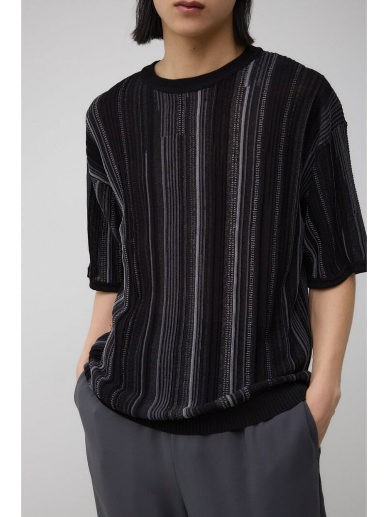 【SALE／50%OFF】スカシクージー半袖ニット AZUL BY MOUSSY アズールバイマウジー トップス ニット ブラック カーキグリーン ブルー【RBA_E】【先行予約】*[Rakuten Fashion]