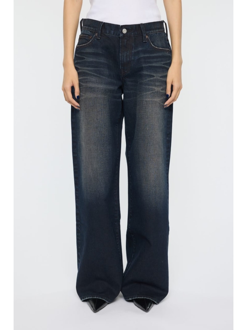 Rakuten - DIRT EFFECTED WIDE STRAIGHT デニムパンツ MOUSSY マウジー パンツ ジーンズ・デニムパンツ【送料無料】[Rakuten Fashion]