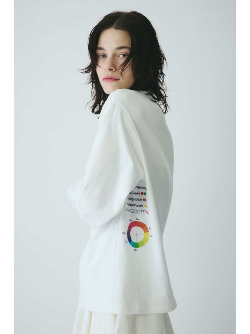 樂天商城 - Side print long T-shirt HeRIN.CYE ヘリンドットサイ トップス カットソー・Tシャツ ホワイト ピンク【送料無料】[Rakuten Fashion]