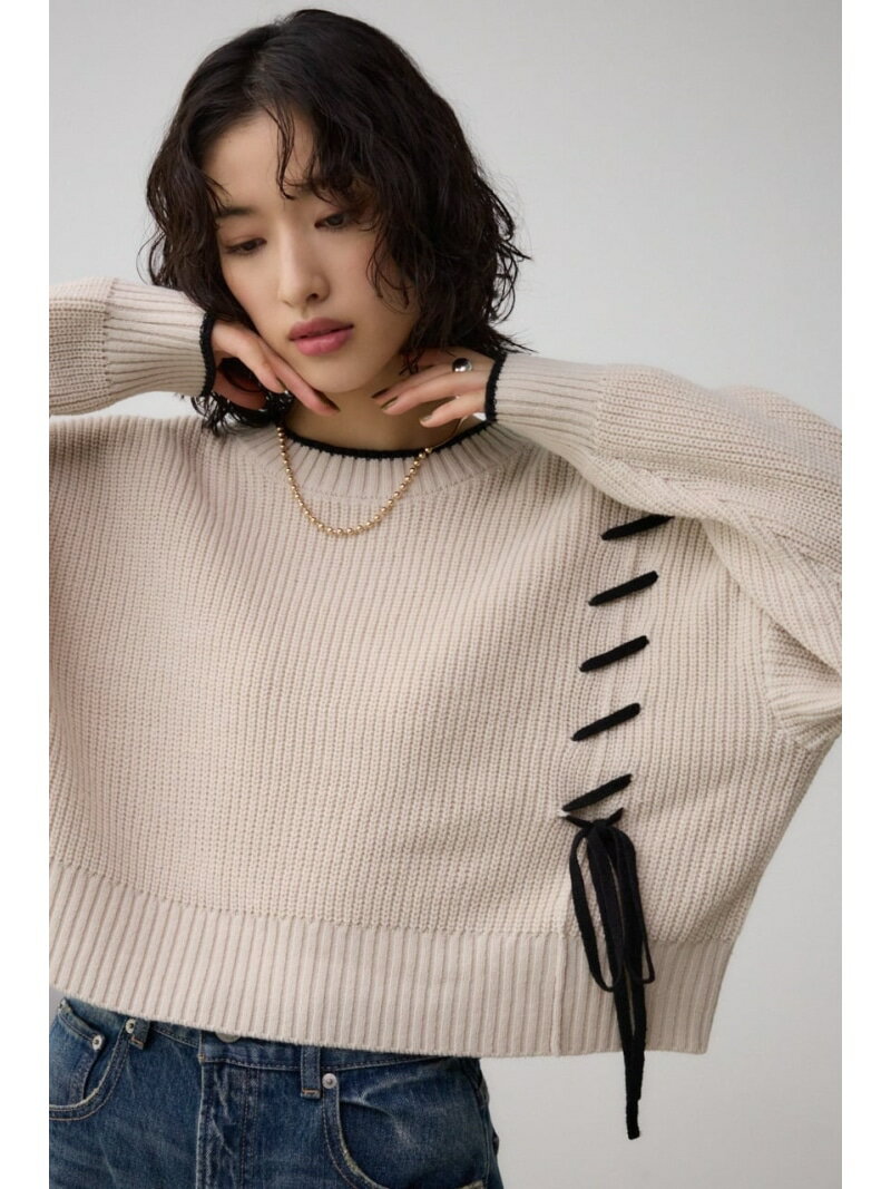 Rakuten - 【SALE／60%OFF】ステッチデザインニットトップス AZUL BY MOUSSY アズールバイマウジー トップス ニット ブラック ホワイト グレー【RBA_E】[Rakuten Fashion]