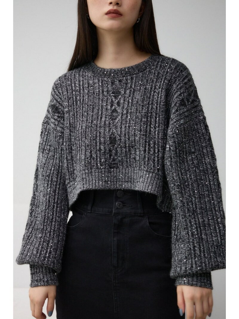 Rakuten - 【SALE／50%OFF】スパンコールニットトップス AZUL BY MOUSSY アズールバイマウジー トップス ニット ピンク ブラック グレー【RBA_E】[Rakuten Fashion]