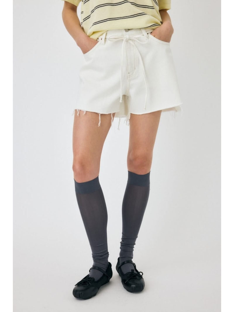 【SALE／20%OFF】WIDE DENIM ショーツ MOUSSY マウジー パンツ ジーンズ・デニムパンツ ホワイト【RBA_E】【送料無料】[Rakuten Fashion]