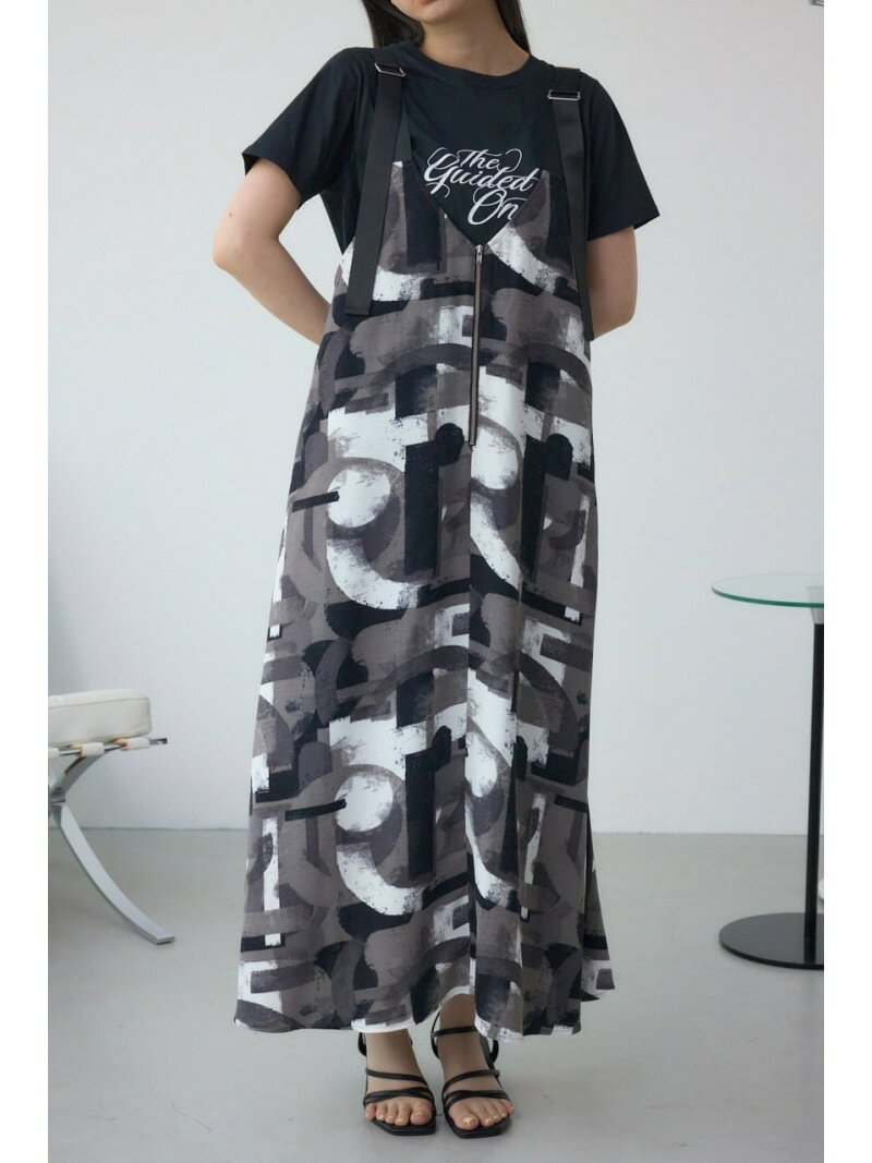 【SALE／50%OFF】幾何学柄フレアワンピース AZUL BY MOUSSY アズールバイマウジー ワンピース・ドレス ワンピース グリーン ブラック【RBA_E】[Rakuten Fashion]