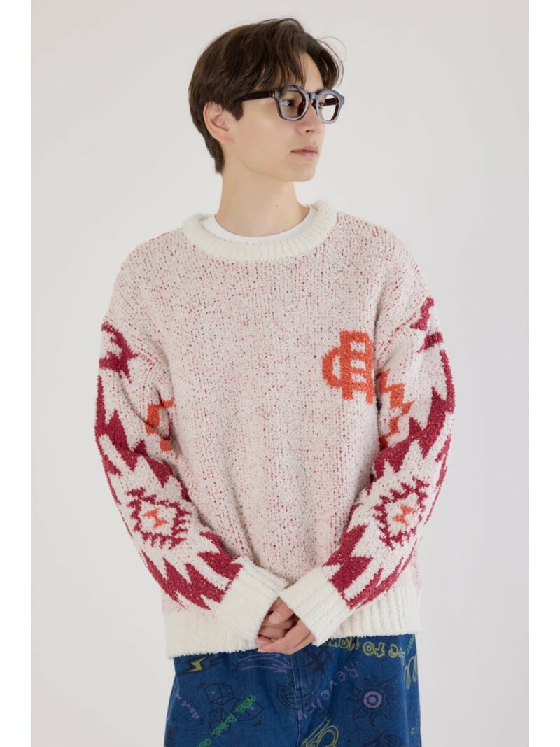 オルテガジャカードニット RODEO CROWNS WIDE BOWL ロデオクラウンズワイドボウル トップス ニット ネイビー ブラック ホワイト【送料無料】[Rakuten Fashion]のサムネイル