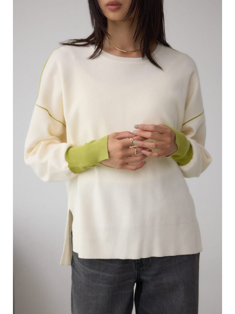 Rakuten - 【SALE／30%OFF】バイカラーカフニット AZUL BY MOUSSY アズールバイマウジー トップス ニット ブラック グレー【RBA_E】[Rakuten Fashion]