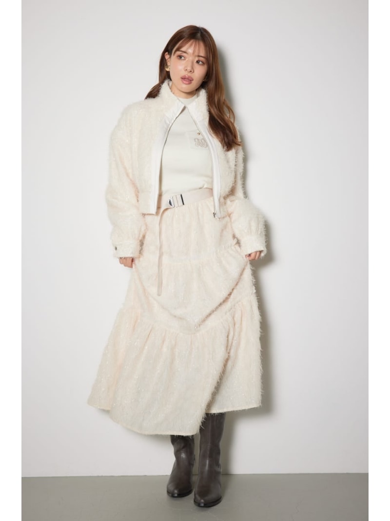 Rakuten - 【SALE／50%OFF】ニュアンスバリエーションフレアスカート rienda リエンダ スカート ロング・マキシスカート ブラック ホワイト【RBA_E】【送料無料】[Rakuten Fashion]