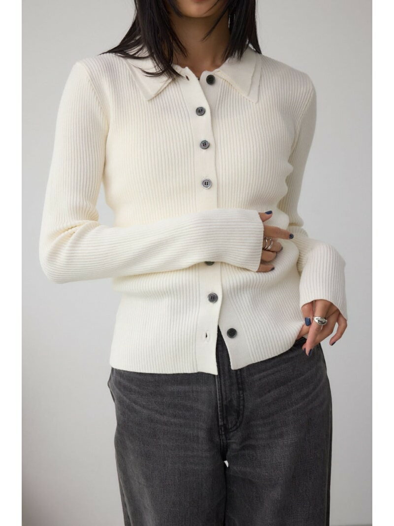 【SALE／40%OFF】ダブルカラーフロント釦ニットトップス AZUL BY MOUSSY アズールバイマウジー トップス ニット ブラウン イエロー ブラック【RBA_E】[Rakuten Fashion]のサムネイル