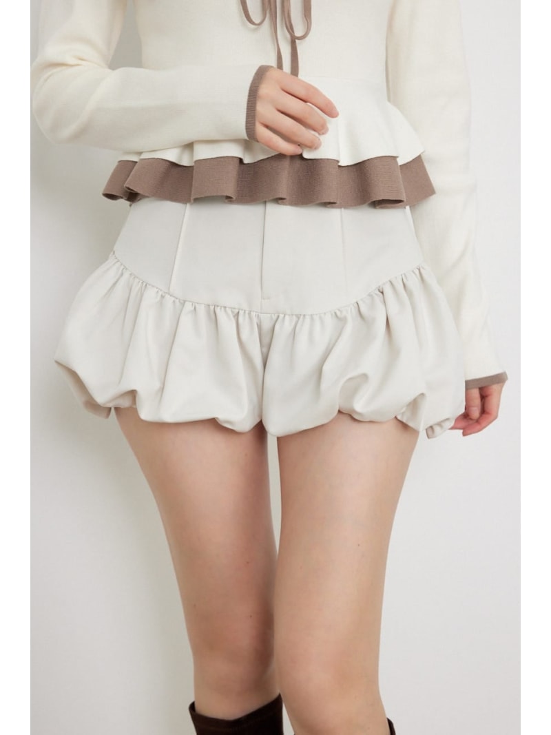 バルーンミニショートパンツ rienda リエンダ パンツ その他のパンツ ブラック グレー【送料無料】[Rakuten Fashion]