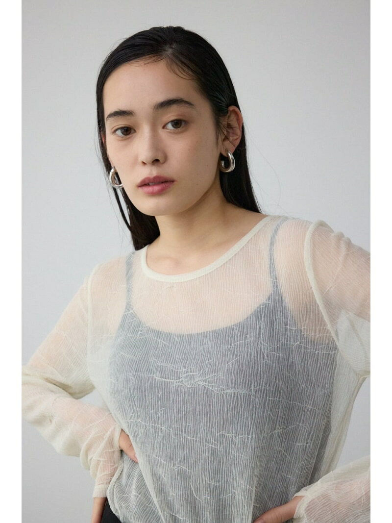 樂天商城 - 【SALE／50%OFF】シュリンクチュールトップス AZUL BY MOUSSY アズールバイマウジー トップス カットソー・Tシャツ イエロー グレー【RBA_E】[Rakuten Fashion]