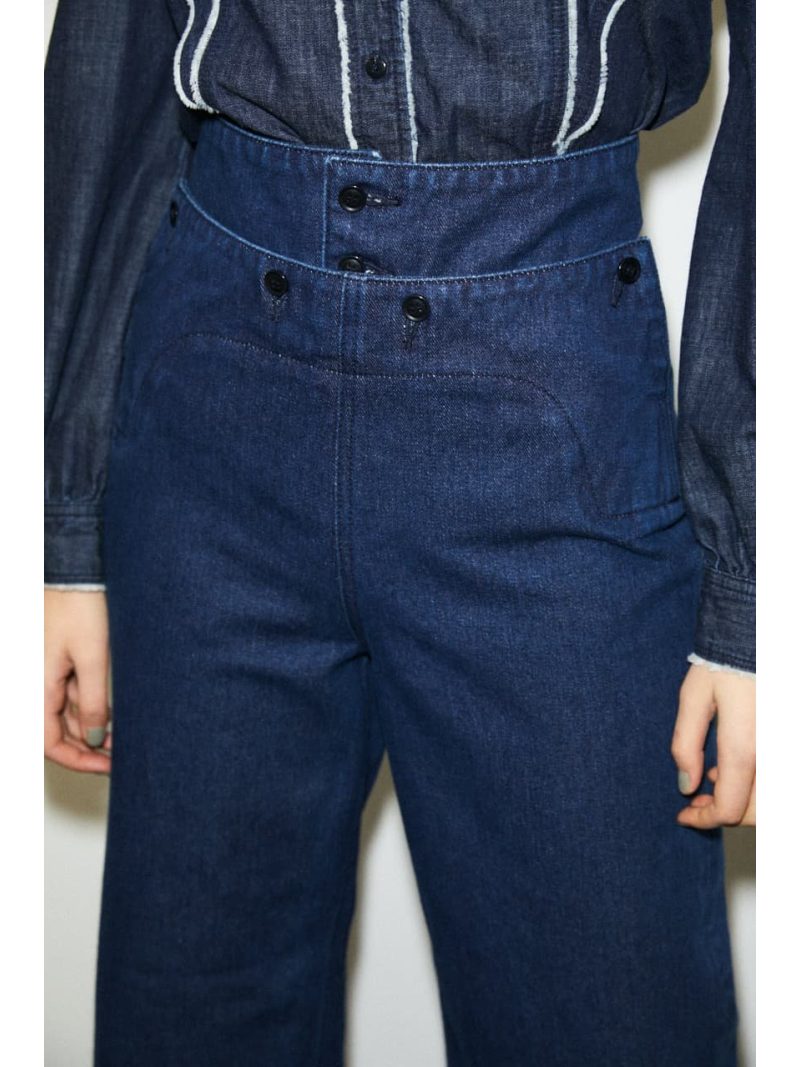 【SALE／70%OFF】HW DENIM MARINE WIDE パンツ MOUSSY マウジー パンツ/ジーンズ ワイド/バギーパンツ ブルー【RBA_E】[Rakuten Fashion]