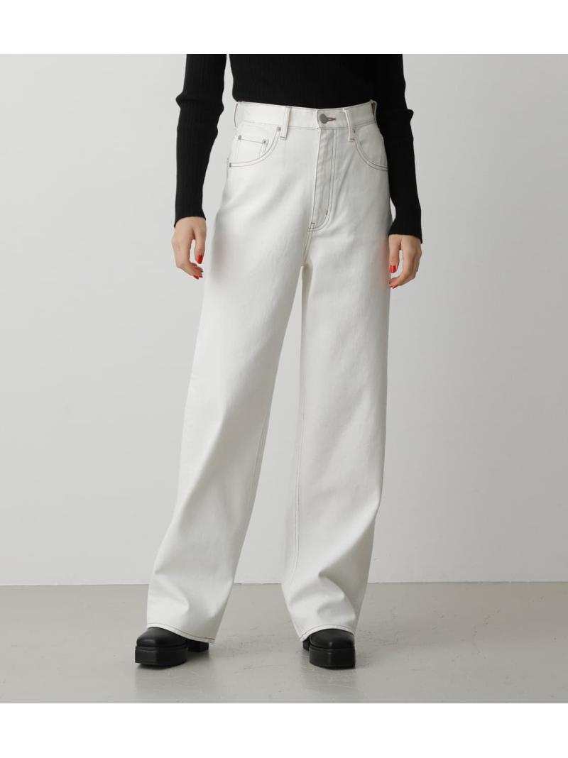 HIGH WAIST DENIM WIDE 3 AZUL BY MOUSSY アズールバイマウジー パンツ ジーンズ・デニムパンツ ホワイト ブラウン【送料無料】[Rakute..