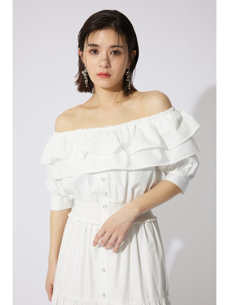 樂天商城 - 【SALE／50%OFF】2WAYオフショルダーショートトップス rienda リエンダ トップス シャツ・ブラウス ホワイト ブラック【RBA_E】【送料無料】[Rakuten Fashion]