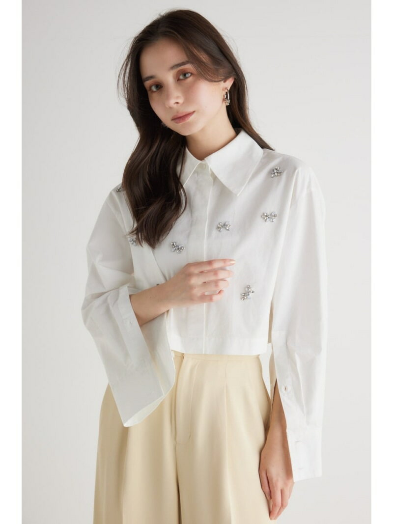 ビジューSH rienda リエンダ トップス シャツ・ブラウス ホワイト ブラック ピンク【送料無料】[Rakuten Fashion]のサムネイル