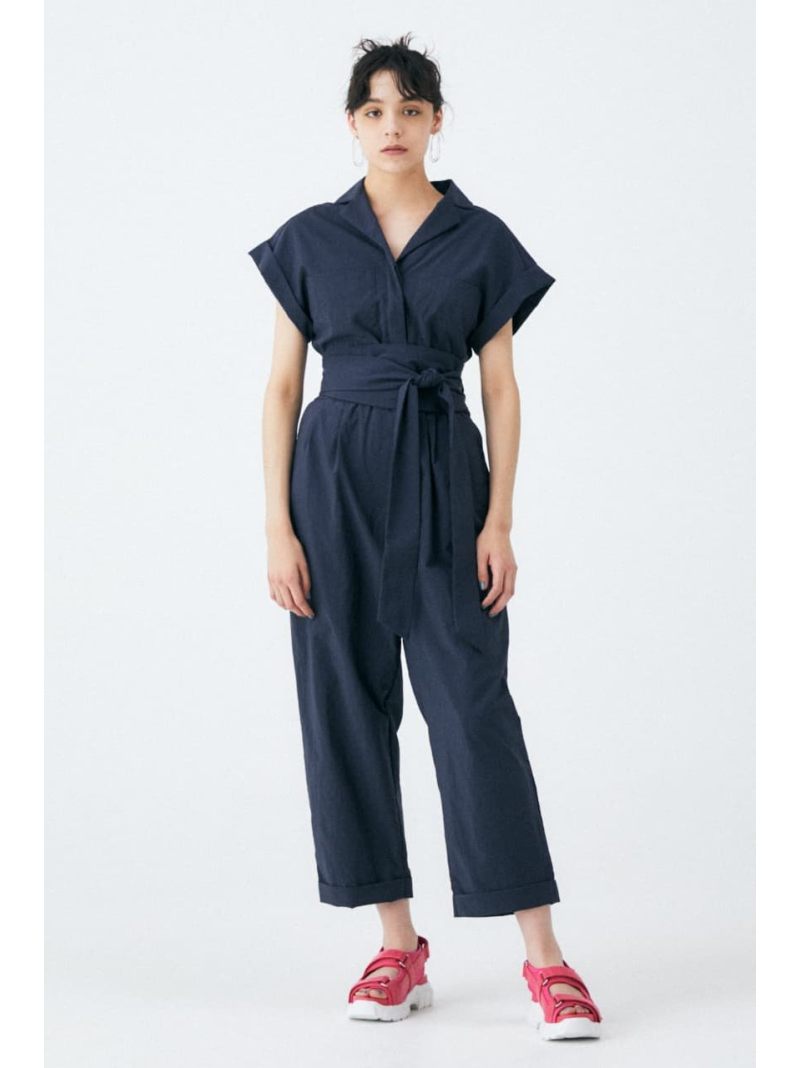 楽天市場 Sale 50 Off Low Crotch ジャンプスーツ Moussy マウジー ワンピース オールインワン ネイビー ブラック ホワイト Rba E 送料無料 Rakuten Fashion シェルターウェブストア