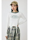 GARTER DETAIL PRINT LS Tシャツ MOUSSY マウジー トップス カットソー・Tシャツ ホワイト ネイビー