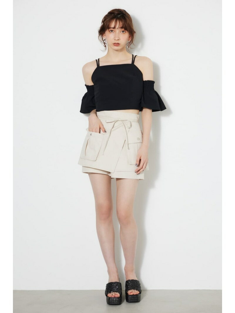 【SALE／50%OFF】2wayラップベルトJ/W S-PT rienda リエンダ パンツ その他のパンツ ホワイト グリーン ブラック【RBA_E】【送料無料】[Rakuten Fashion]