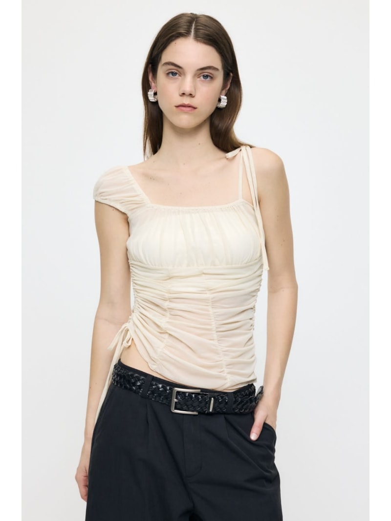 【SALE／30%OFF】ASYMMETRY GATHER トップス MOUSSY マウジー トップス ノースリーブ・タンクトップ ブラック ブラウン【RBA_E】【送料無料】[Rakuten Fashion]
