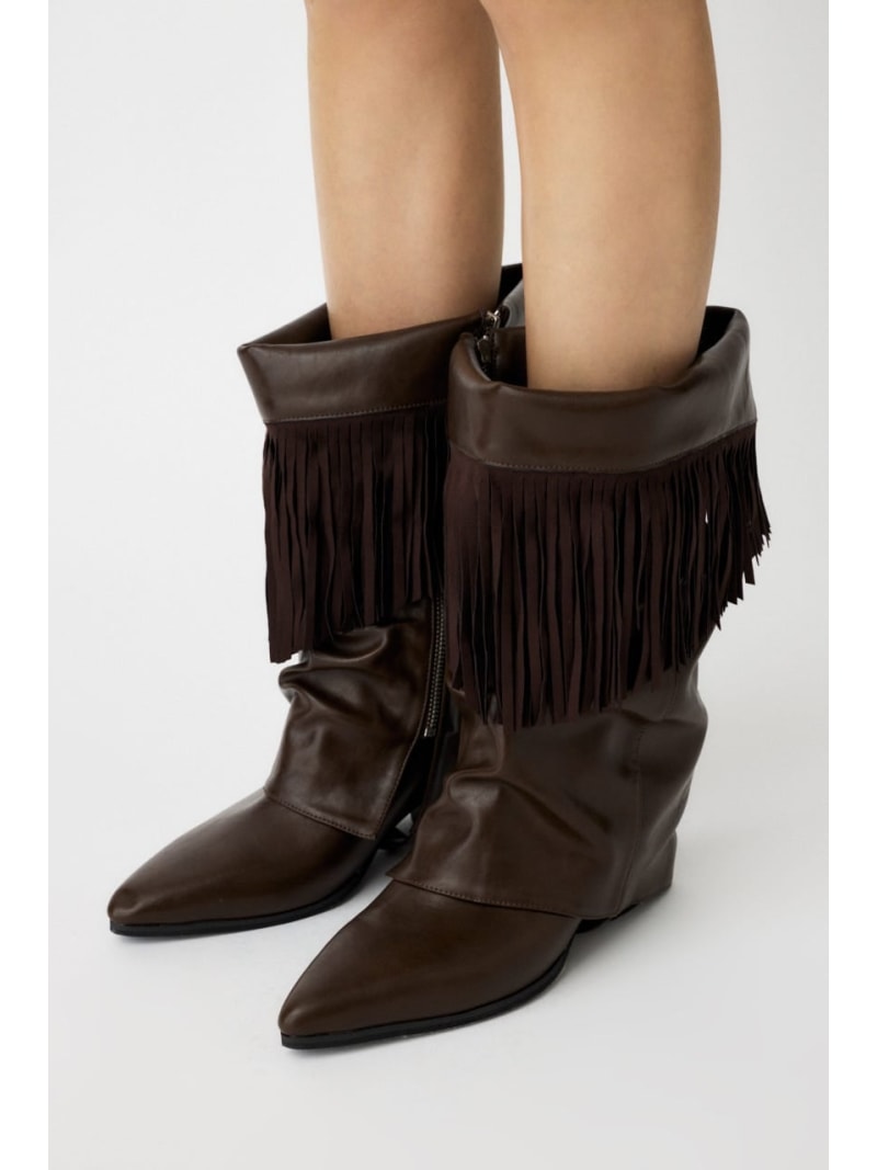 FRINGE COVER ブーツ MOUSSY マウジー シューズ・靴 ブーツ ブラウン【送料無料】[Rakuten Fashion]